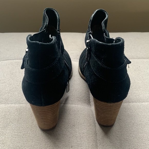 Blondo Natalia Waterproof Black Suede Leather Wedge Booties Ankle Boots Size 7.5 - Picture 6 of 16